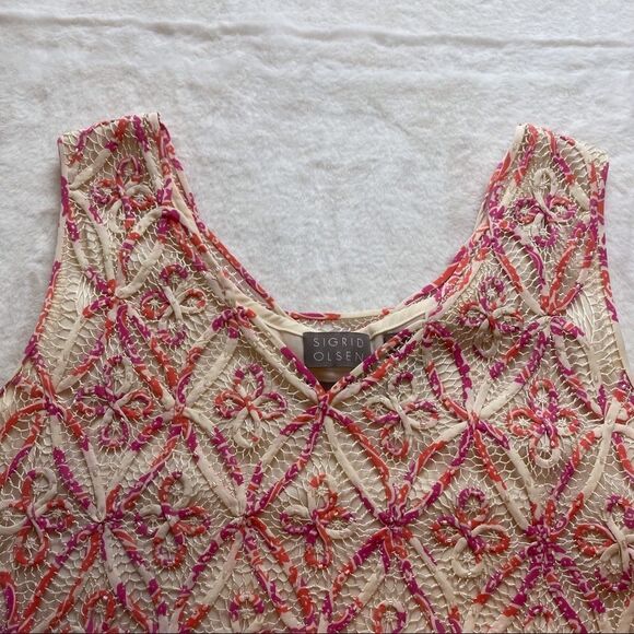 Sigrid Olsen Knitted By Hand Silk Sleeveless Top with Sequins and Beads Size S - Picture 10 of 13